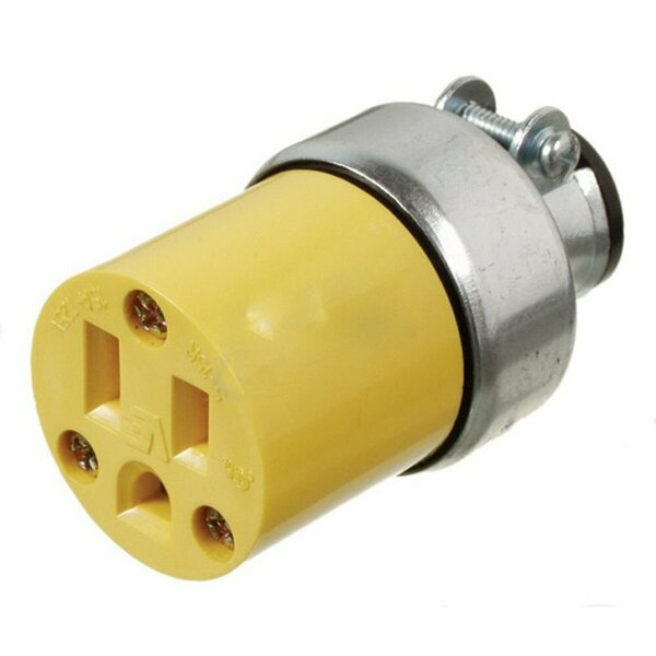 American Imaginations 15 AMP Round Yellow 3-Wire Connector Plastic-Stainless Steel AI-36868